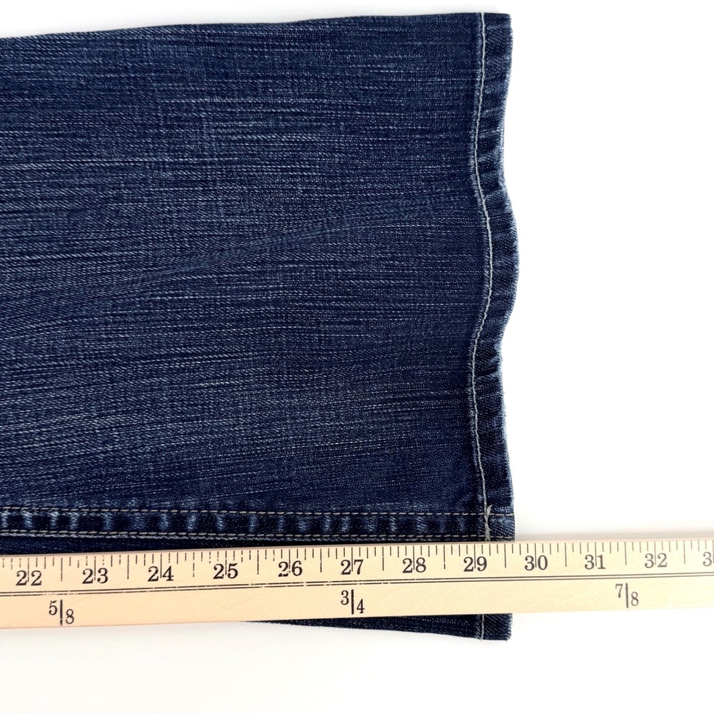 Silver Jeans Tuesday Flare Women 31x31 Dark Wash Low Rise Distressed - Picture 13 of 14